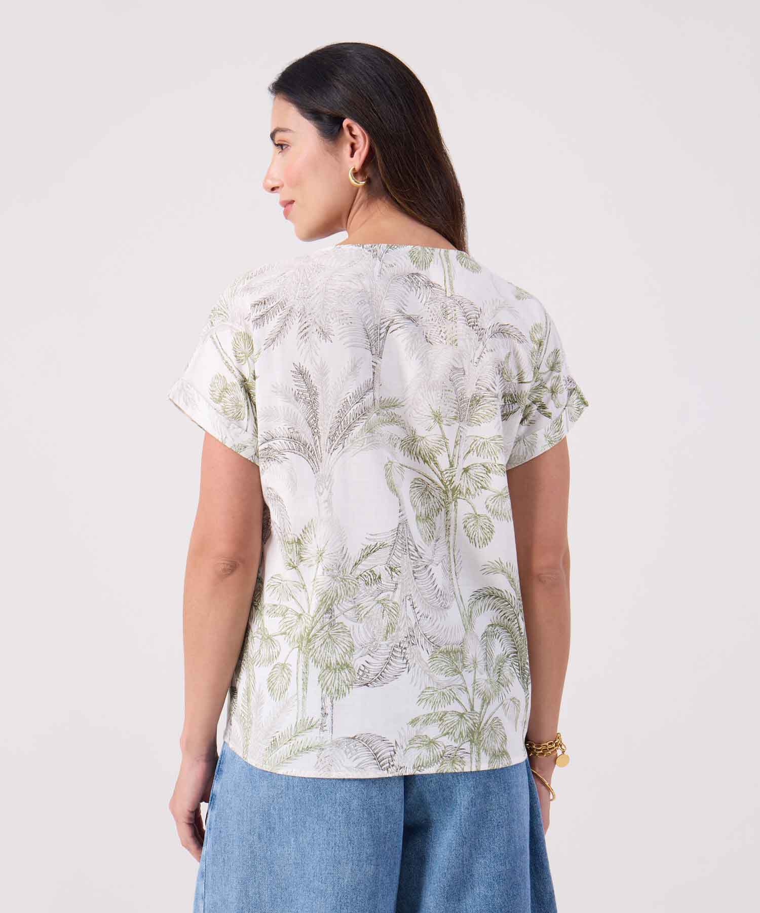Blusa Estampada Cuello Redondo 