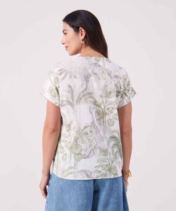 Blusa Estampada Cuello Redondo 