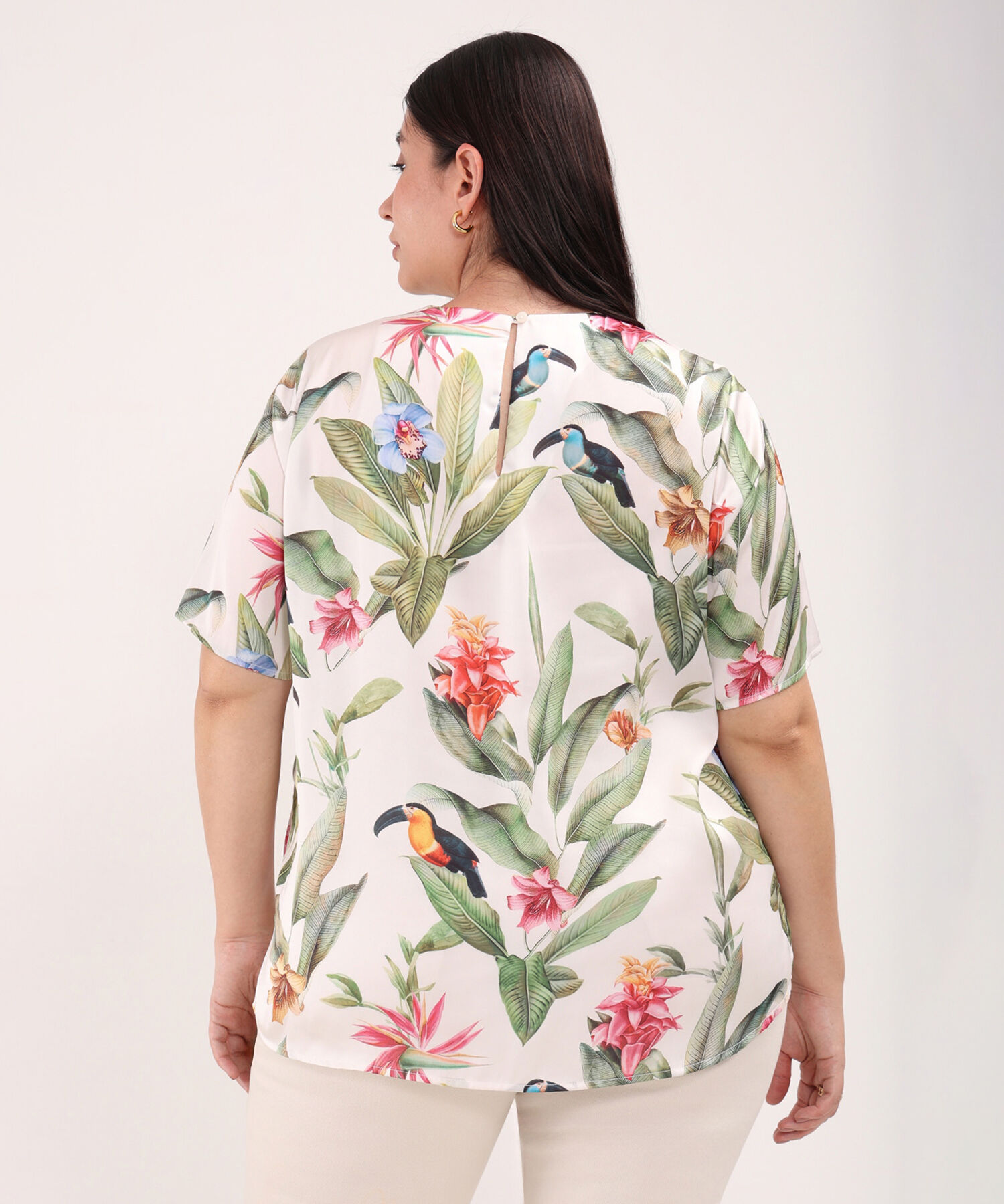 Blusa Estampada Fluida