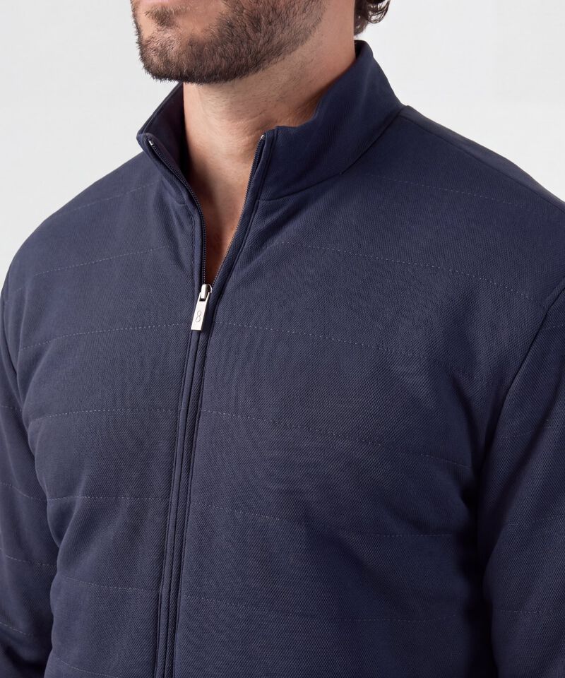 CHAQUETA ACOLCHADA CUELLO ALTO, PUNOS Y FAJON EN RIB