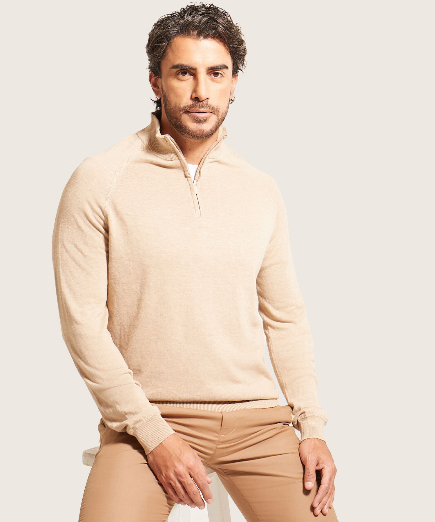 Saco Cuello Alto Con Cremallera