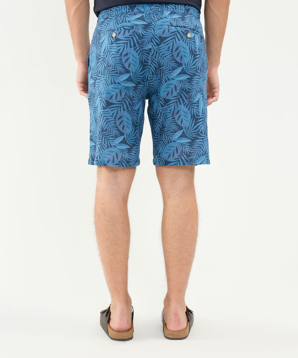 Bermuda Estampada en Efecto Lino