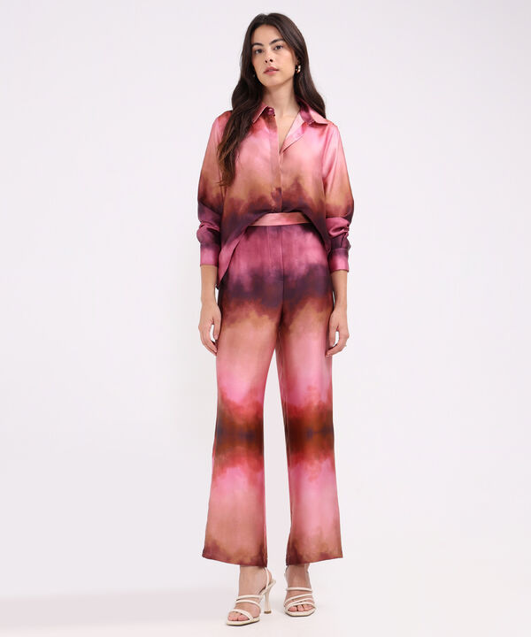 Pantalon Fluido Encauchado En Cintura image number null