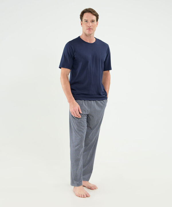 Conjunto Pijama Camiseta Manga Corta Cuello Redondo Pantalon Para Hombre image number null