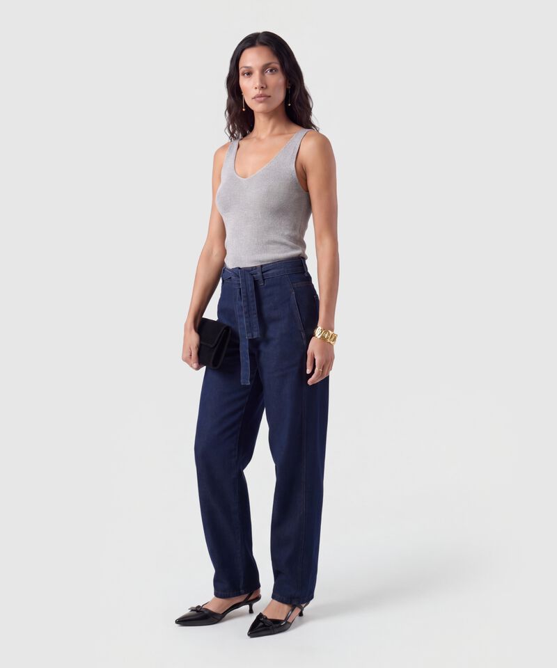 Jean Fit Barrel Con Cintur&oacute;n Para Mujer