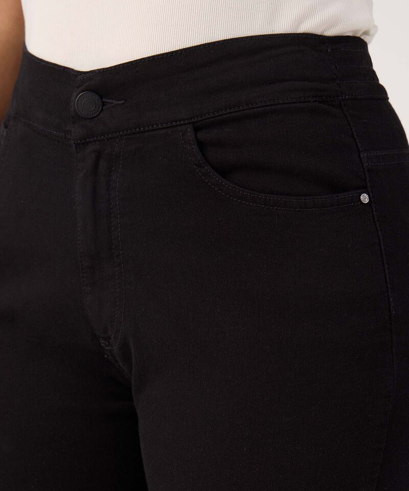 Jean Straight Crop Con Pedreria Para Mujer