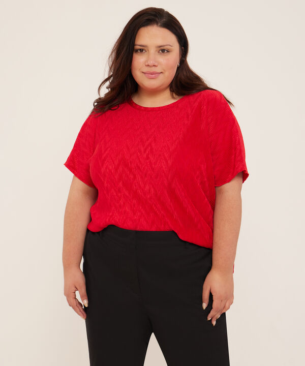 Blusa Manga Corta Plisada