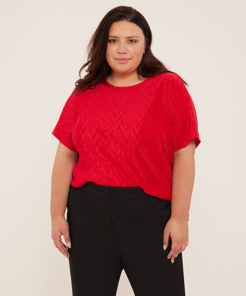 Blusa Manga Corta Plisada