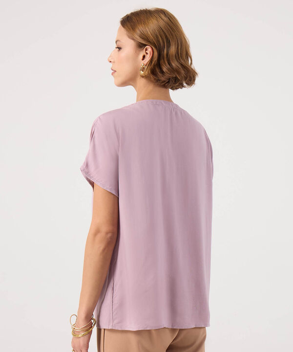 Blusa Manga Corta con Escote en V