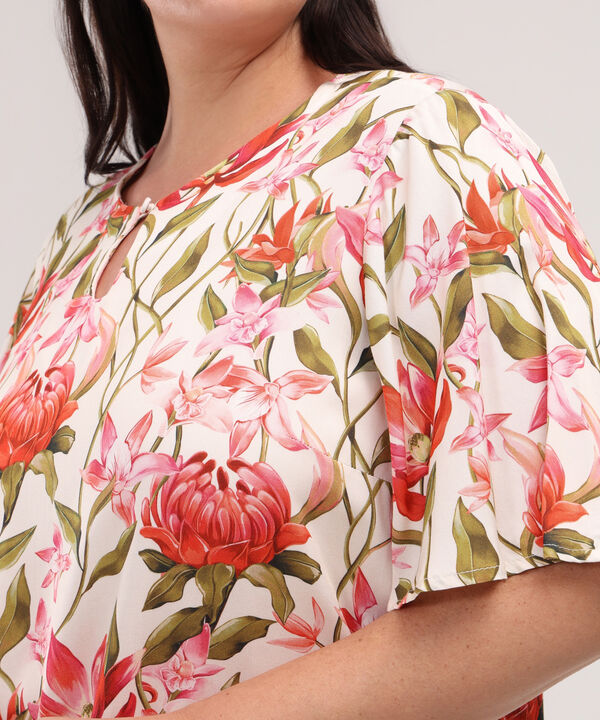 Blusa Estampada Con Gota En Delantero