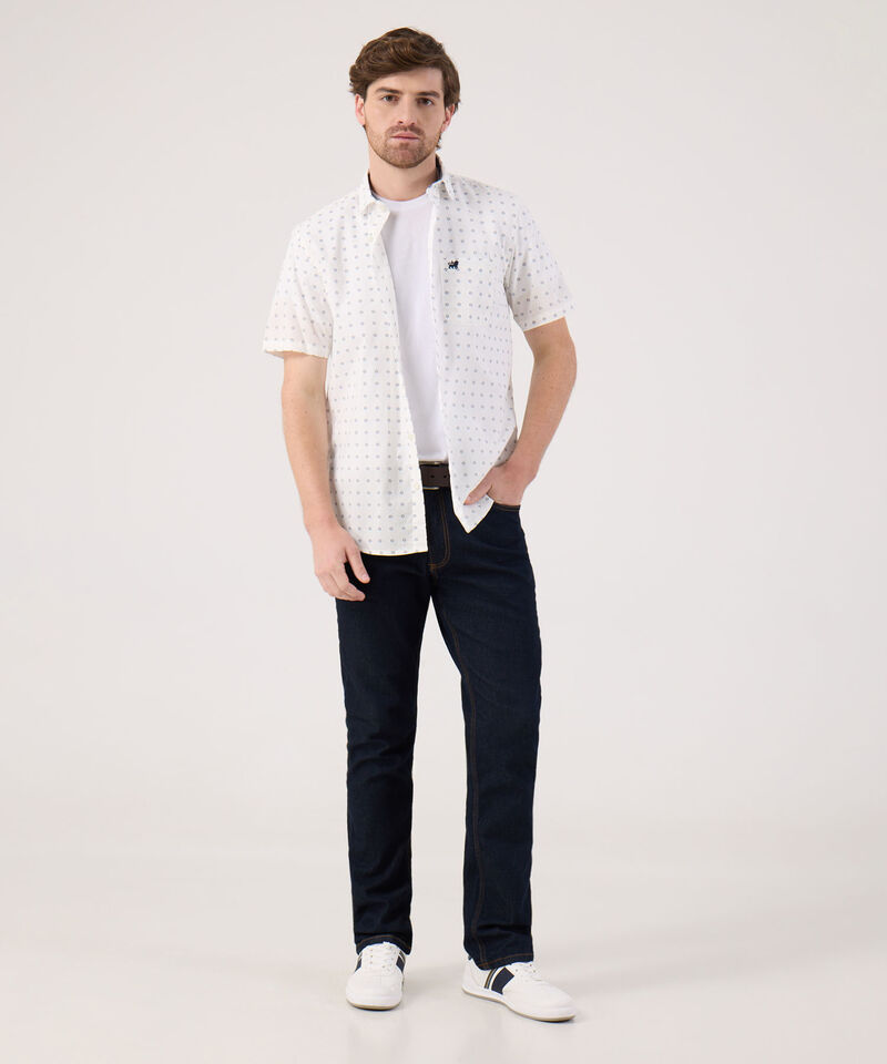 Camisa Manga Corta En Miniprints Con Bolsillo