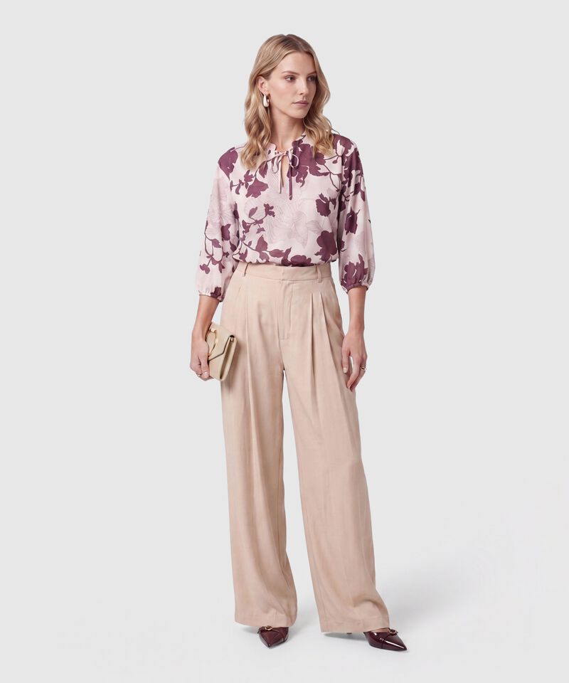 Blusa Estampada Con Cierre De Lazada Para Mujer