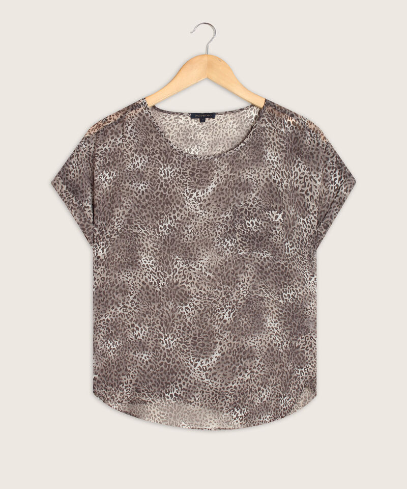 Blusa Estampada Manga Corrida Con Guardapolvo