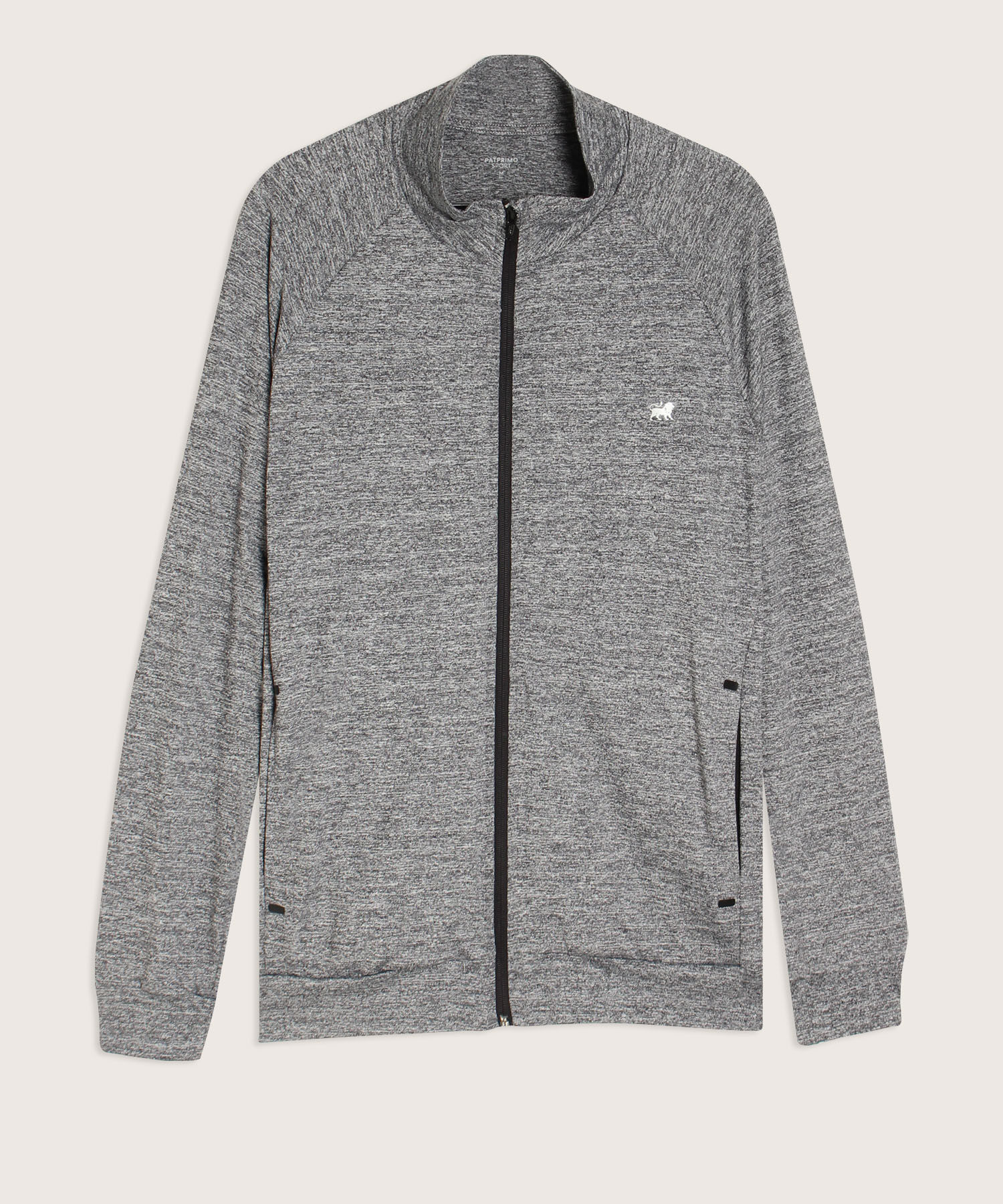 Buzo Deportivo Cuello Alto Con Cremallera Y Bolsillos Ribete