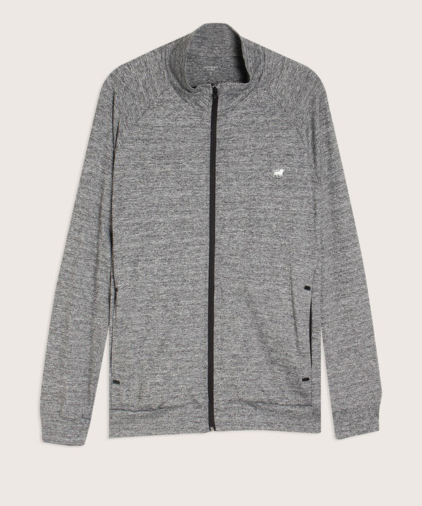 Buzo Deportivo Cuello Alto Con Cremallera Y Bolsillos Ribete