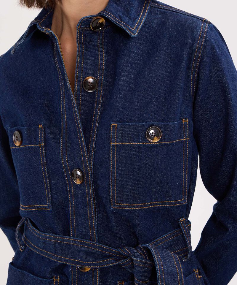 Chaqueta Larga en Denim