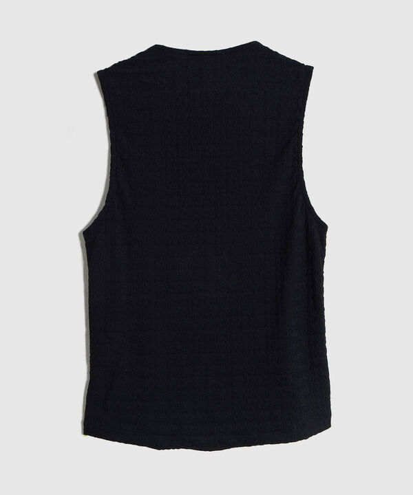 Chaleco Texturizado con Botones de Contraste para Mujer image number null