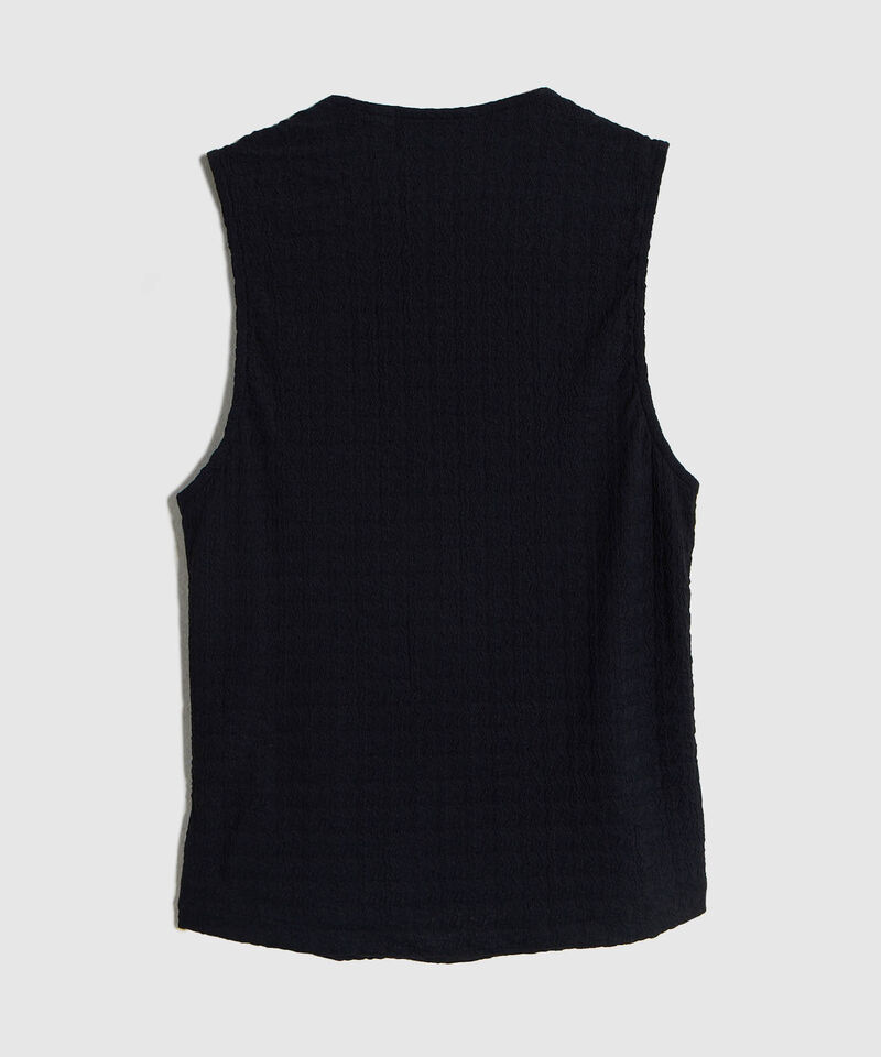 Chaleco Texturizado con Botones de Contraste para Mujer