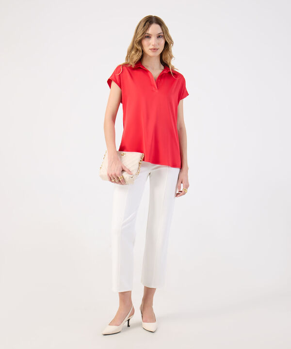 Blusa Tipo Polo Para Mujer Manga Corta image number null