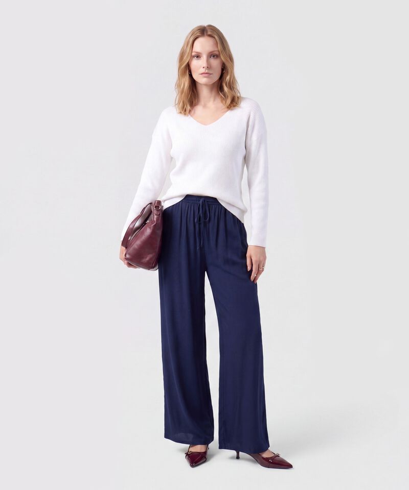 Saco Tejido En Rib Con Cuello En V Para Mujer