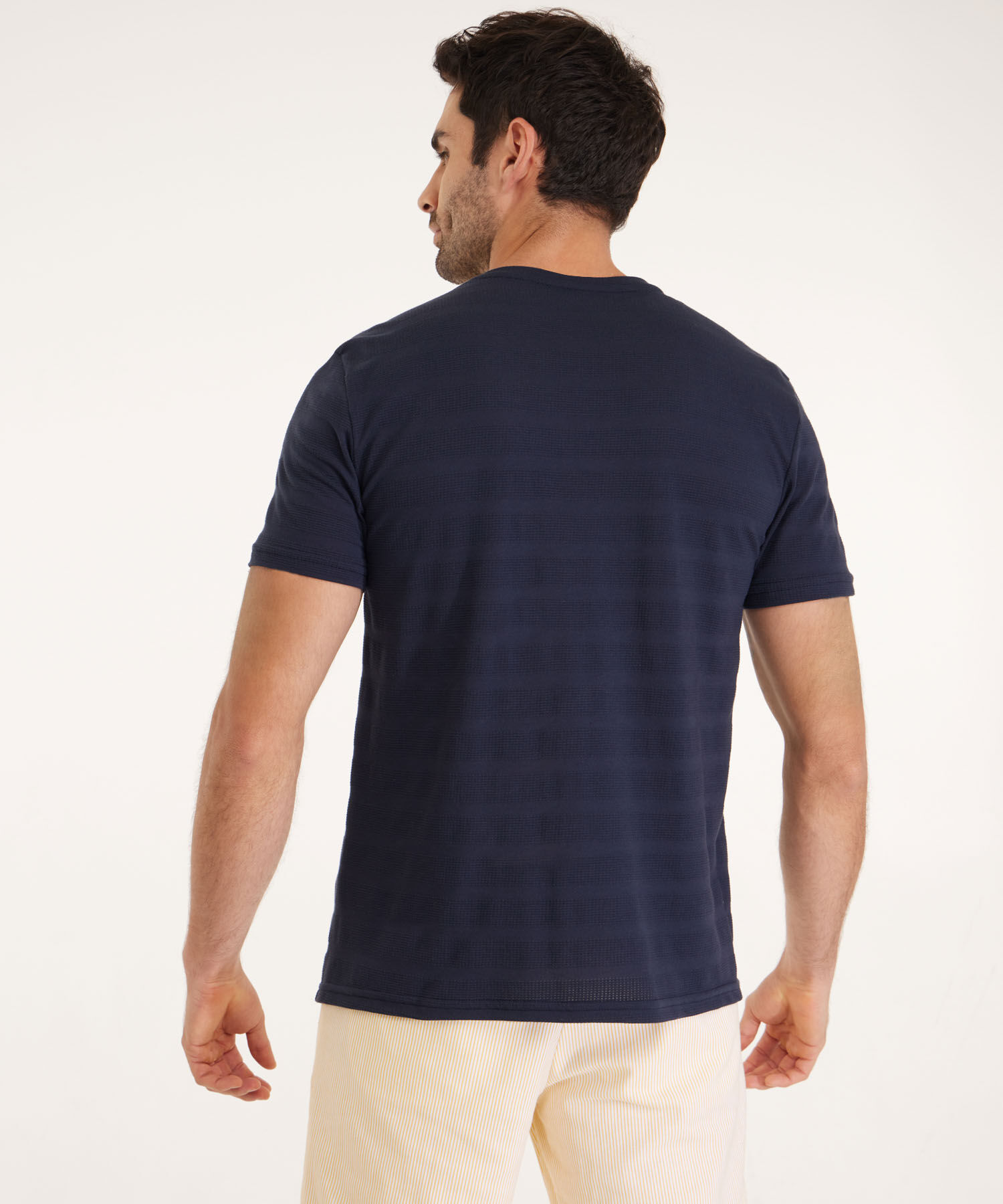 Camiseta Unicolor, Cuello Redondo Con  Bolsillo De Parche