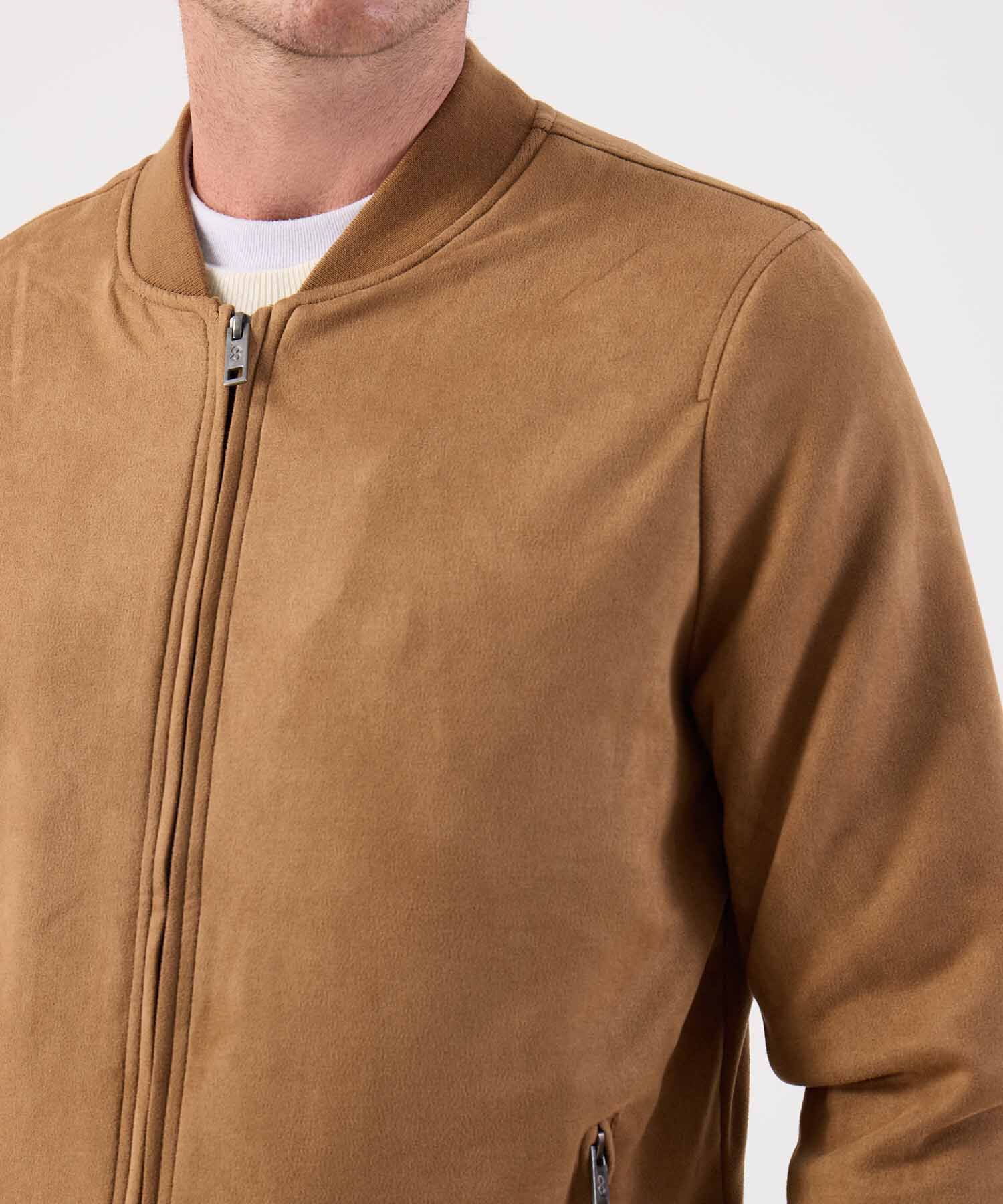 Chaqueta Bomber de Tela Lisa para Hombre Casual