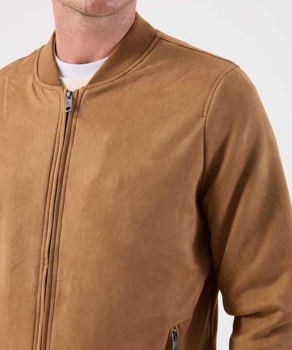 Chaqueta Bomber de Tela Lisa para Hombre Casual image number null