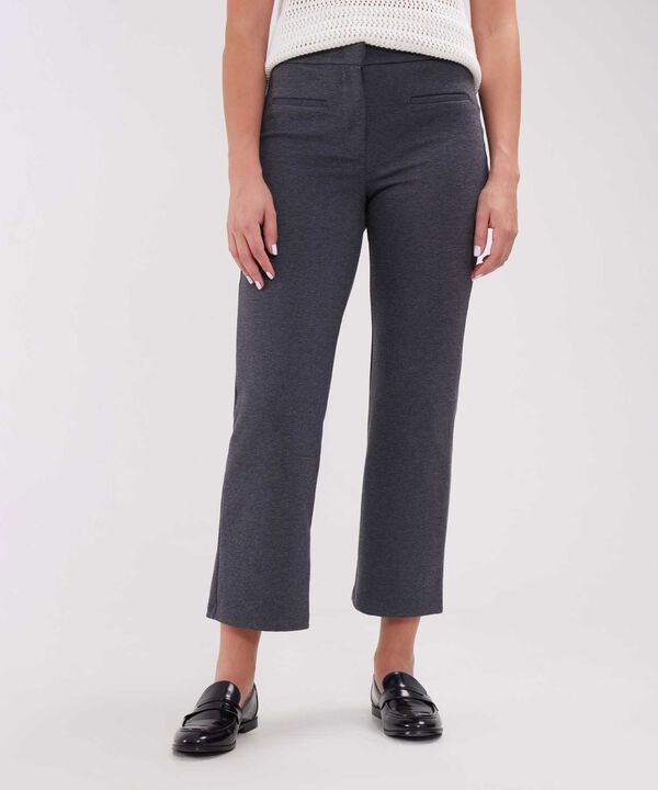 Leggins Unicolor, Tiro Alto, Bota Recta Con Simulación Bolsillos Ribete
