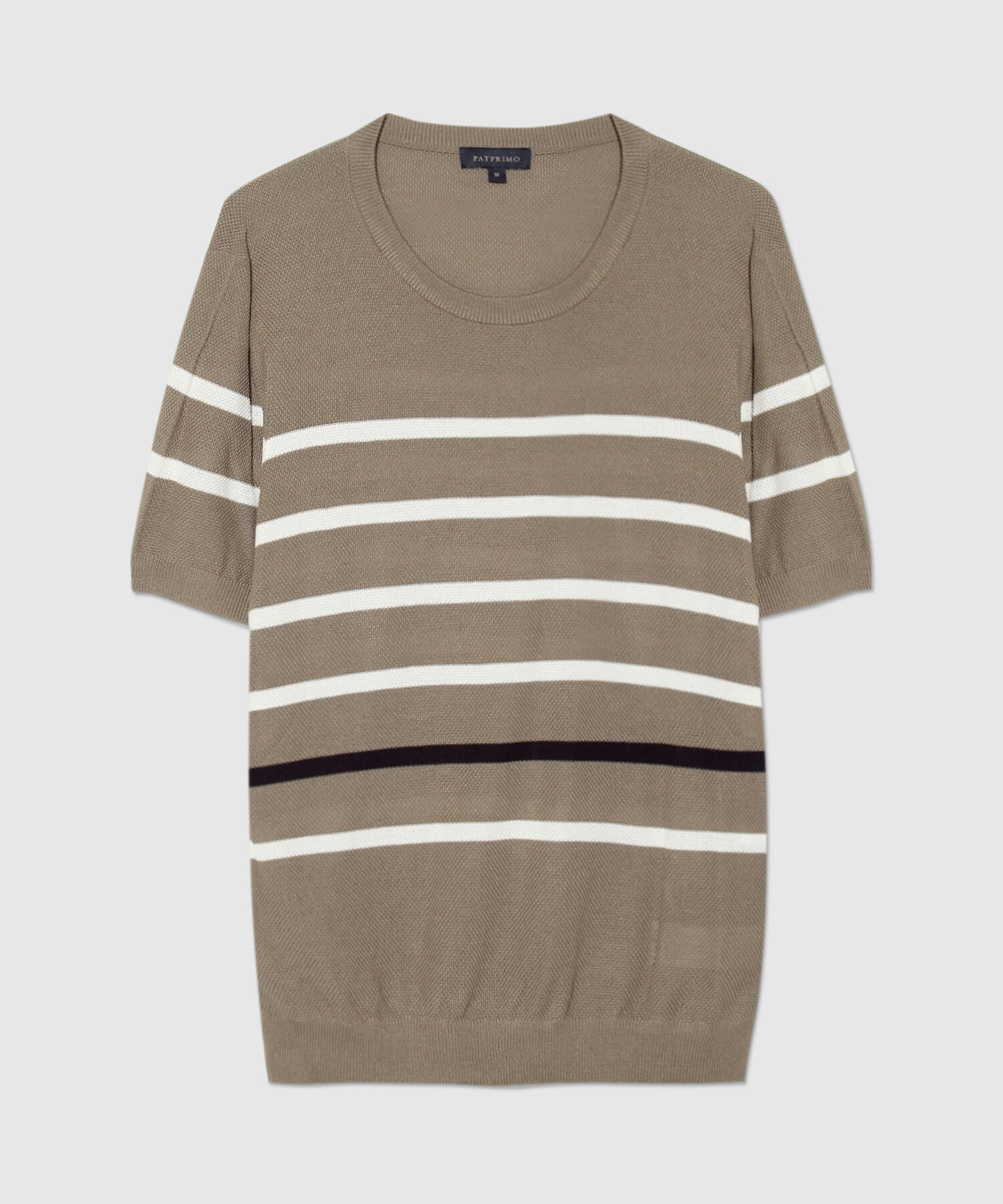 Camiseta Manga Corta Cuello Redondo A Rayas