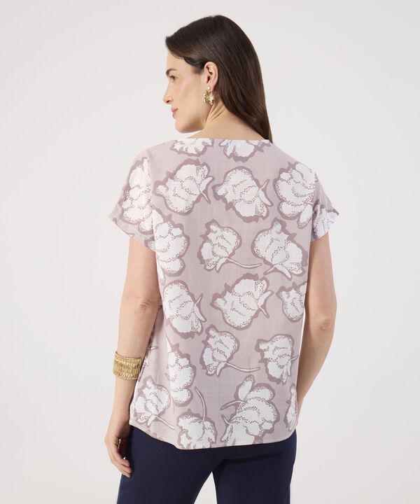Blusa Estampada Cuello Redondo 