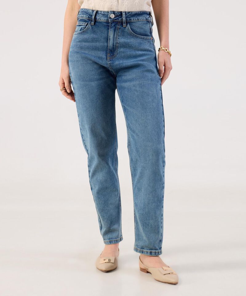 Jean Mom de Tiro Alto para Mujer