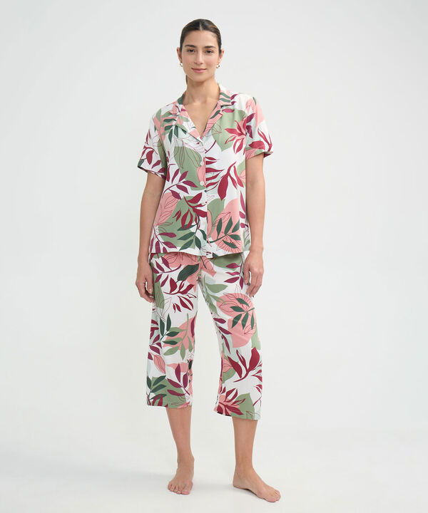 Conjunto de Pijama Estampado de Hojas image number null