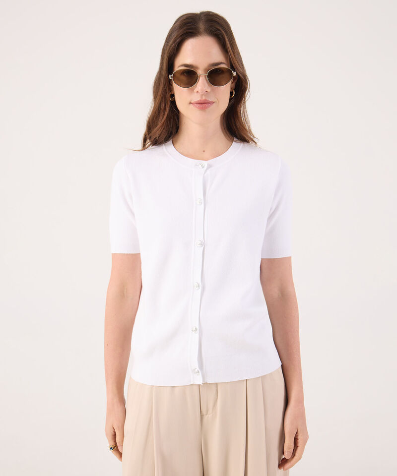 Camiseta Unicolor Con Botones