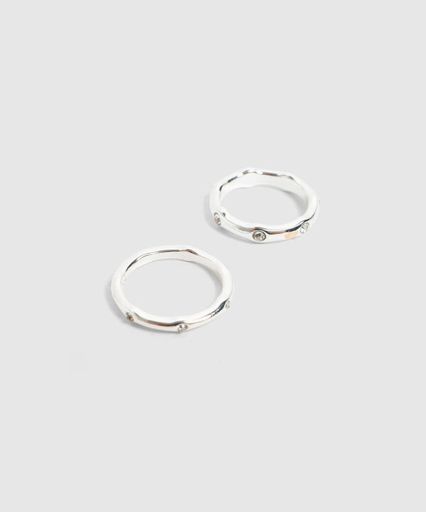 Set x2 Anillos Con Piedras Para Mujer