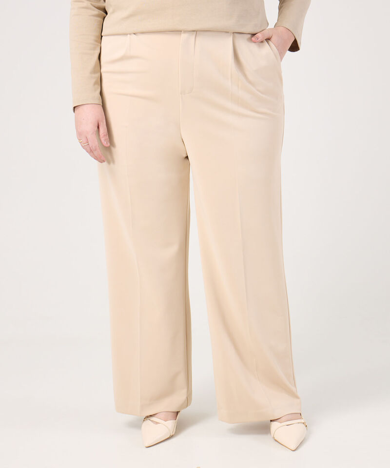 Pantal&oacute;n Fluido Unicolor Para Mujer Curvy