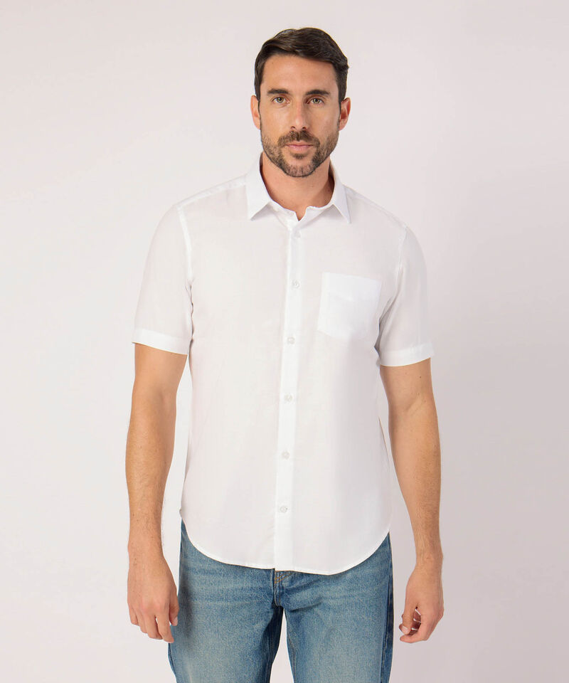 Camisa Unicolor Con Bolsillo 