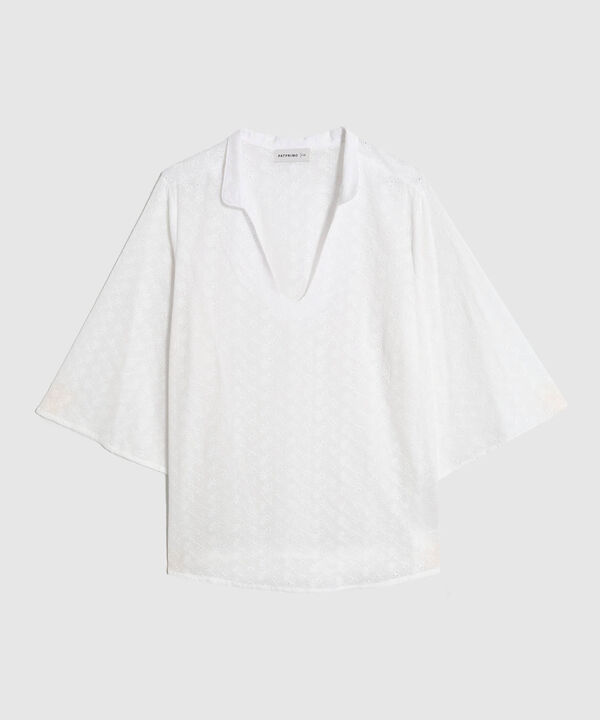 Blusa con Escote V y Manga 3/4 Para Mujer Curvy image number null