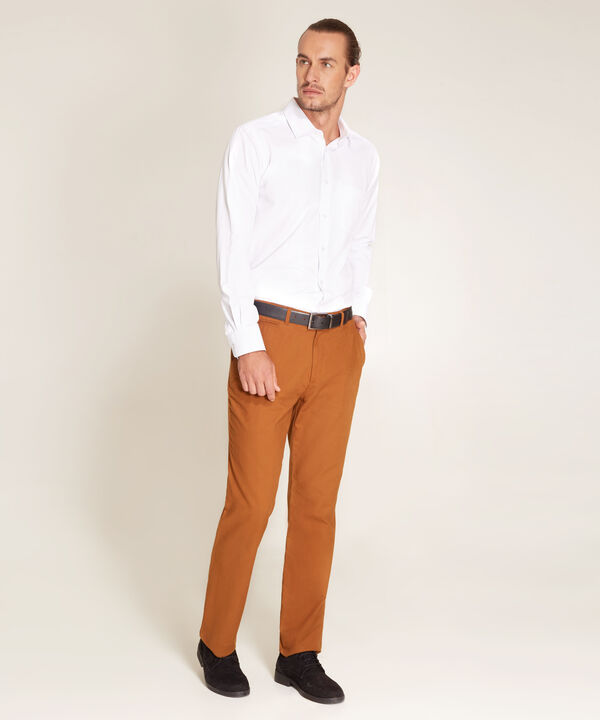 Camisa Unicolor De Manga Larga Hombre