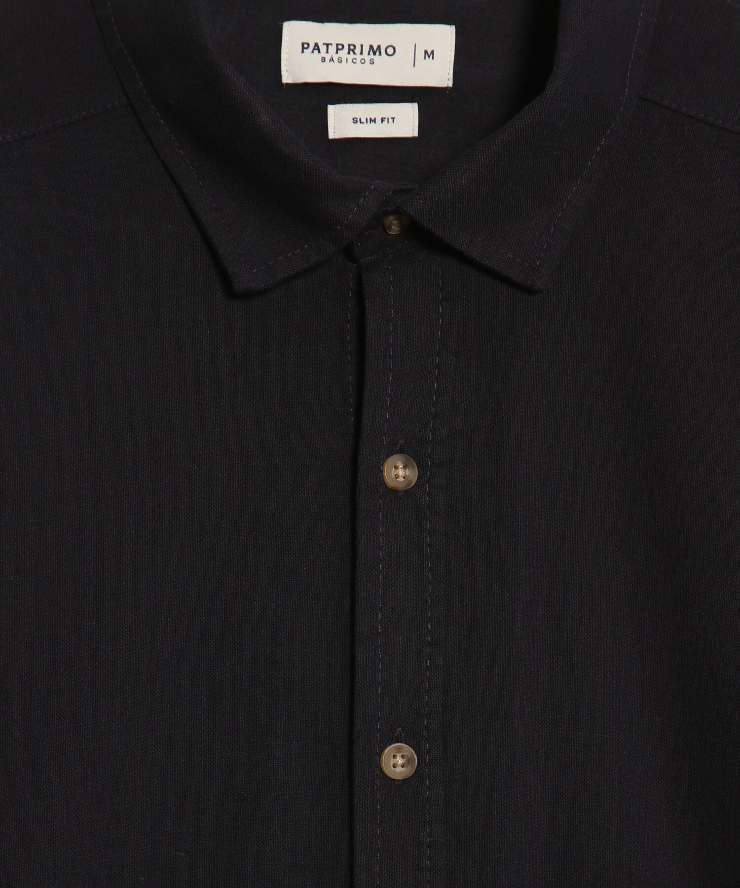 Camisa Manga Larga con Botones Visibles Para Hombre