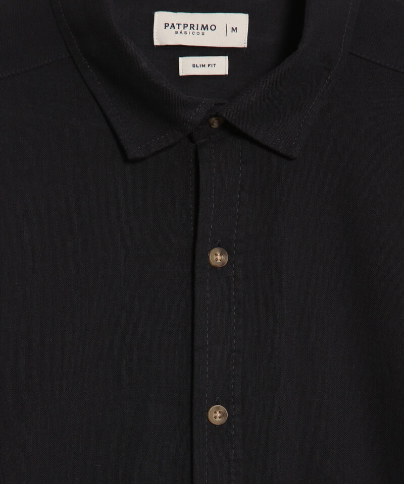 Camisa Manga Larga con Botones Visibles Para Hombre