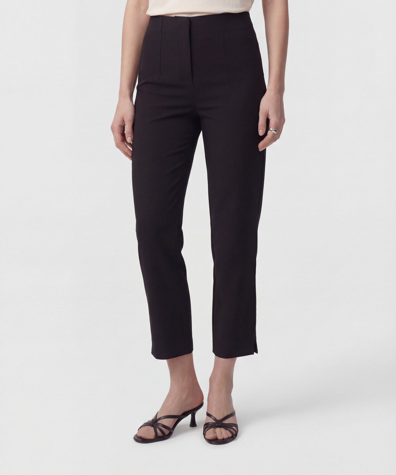 Pantal&oacute;n Unicolor De Tiro Alto Para Mujer