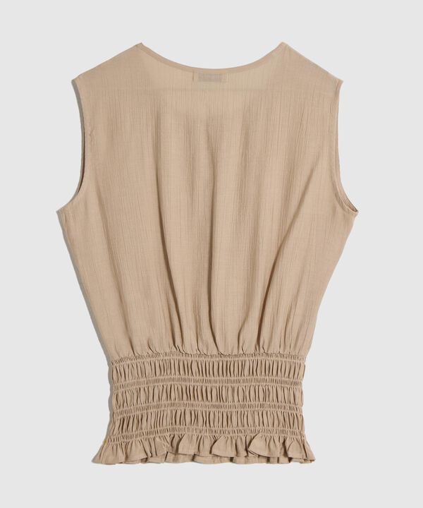 Blusa Cuello Redondo con Detalle Para Mujer image number null