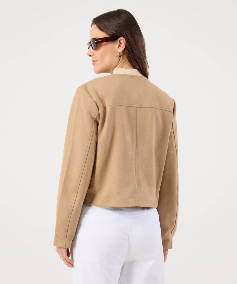 Chaqueta En Suede Unicolor