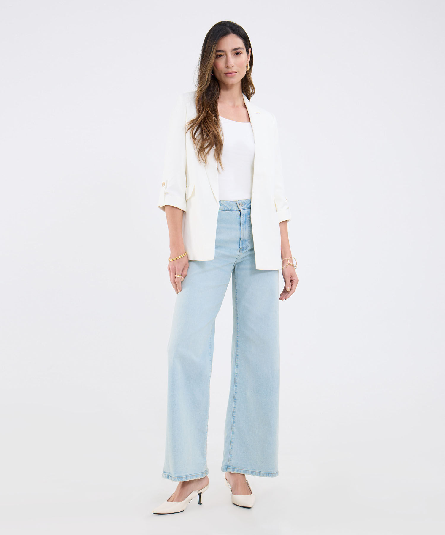 Blazer Unicolor Con Solapa