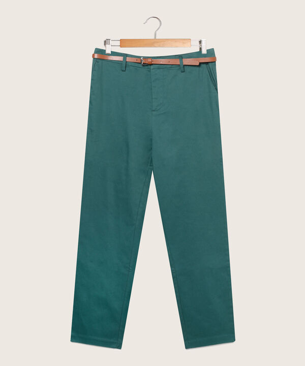 Pantalón Chino Unicolor Con Cinturón