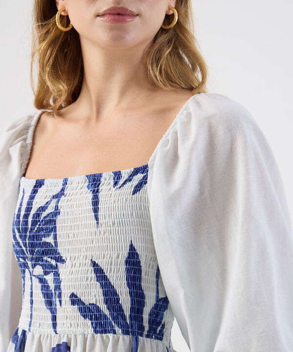 Vestido Para Mujer Escote Cuadrado Manga Abullonada image number null