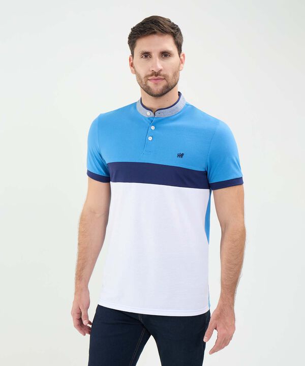 Polo Cuello Mao en Bloques