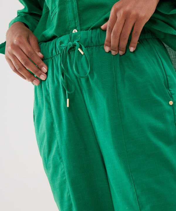 Pantalon Unicolor Bota Recta En Lino image number null