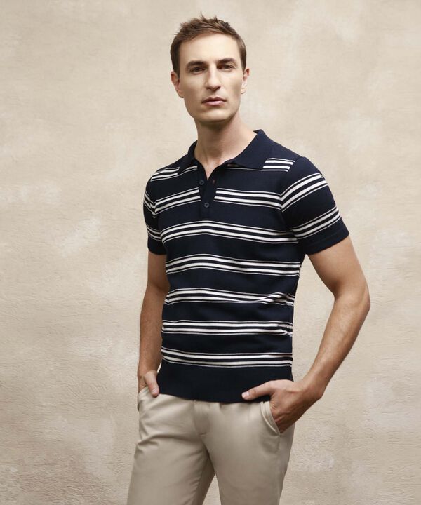 Polo Tejida Preteñida Para Hombre image number null