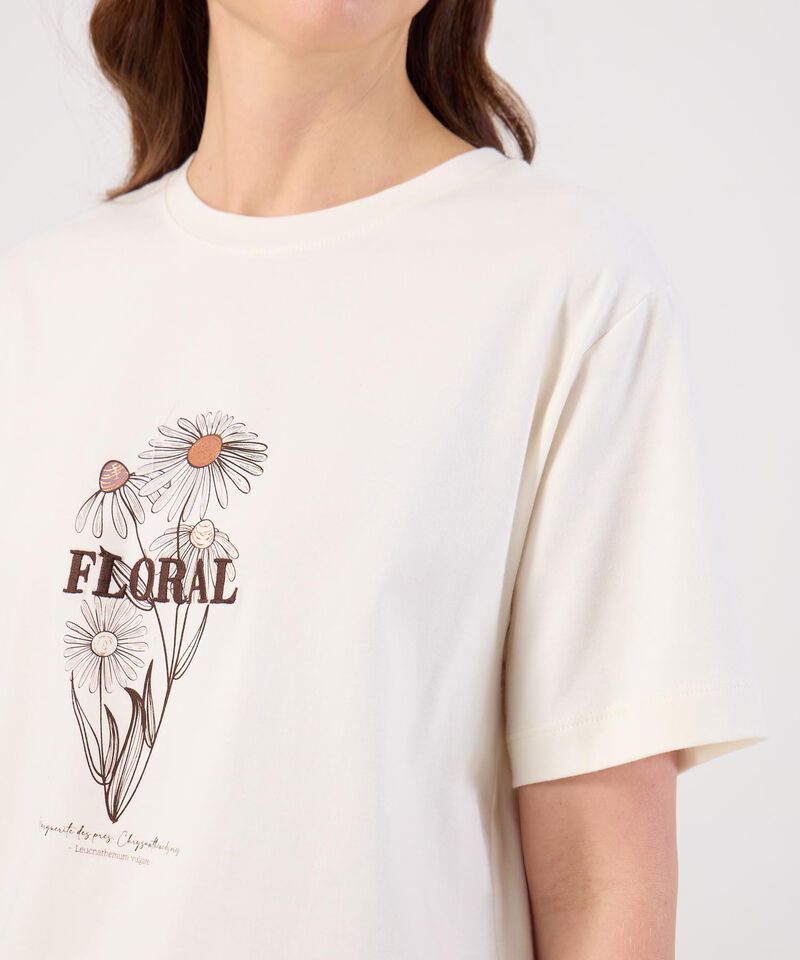 Camiseta Estampada Cuello Redondo Para Mujer